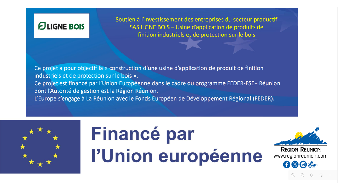 Financement FEDER - Union européenne - Région Réunion
